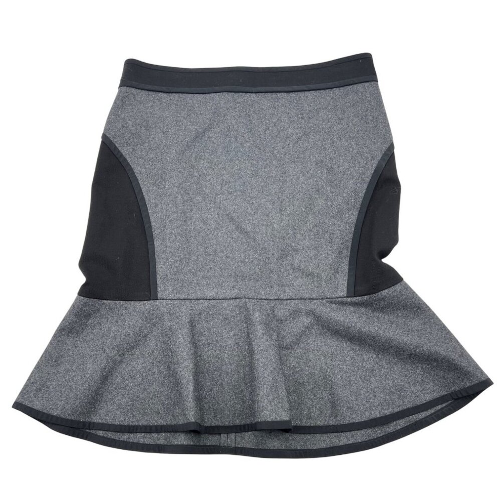 DKNY Womens Gray & Black Peplum Skirt Size‎ 10 Wool Blend